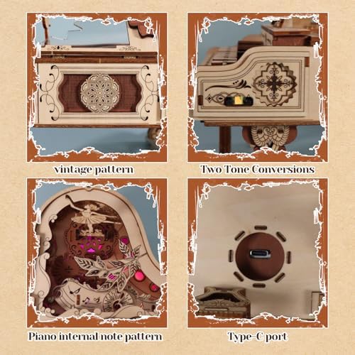 Music Park 3D Wooden Puzzle, Piano Music Box - Image 4