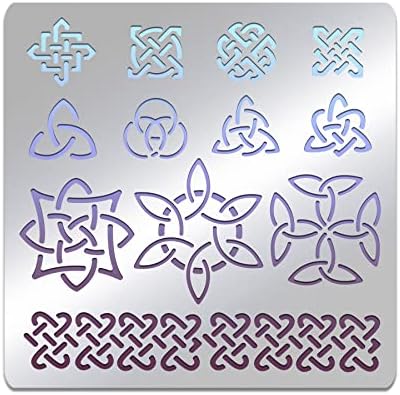 BENECREAT Celtic Metal Stencil Templates, Celtic Knot Pyrography Stencils for Painting on Wood Wall Canvas Furniture, Wood Burning, Pyrography Engraving, 6x6 inch by BENECREAT
