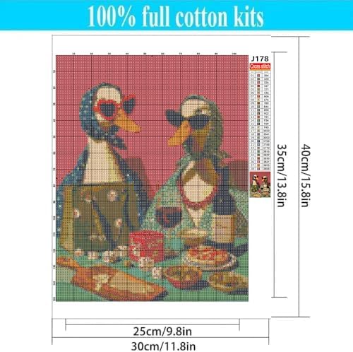 WUSARPLY Party Duck Stamped Cross Stitch Kits for Beginners Adults - Image 6