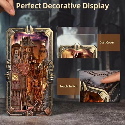 Book Nook Kit - 3D Wooden Puzzle DIY Miniature House Kit, Booknook Craft Bookshelf Decor Gift for Adults (Voyage Through The Storm) - Image 6