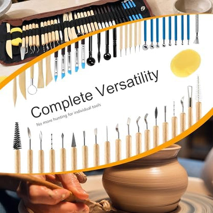 SHRJ 36Pcs Clay Tools Kit for Pottery Sculpting Carving Modeling - Image 4
