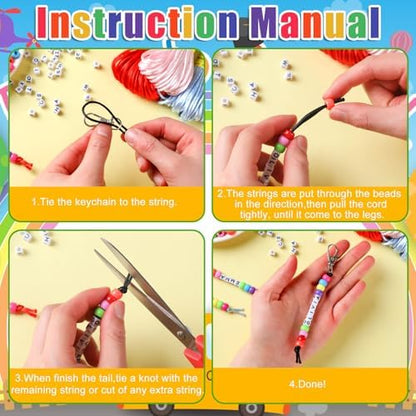 Suncalla 984 Pcs 24 Set Back to School Keychain Making Kit DIY Bead Craft - Image 3