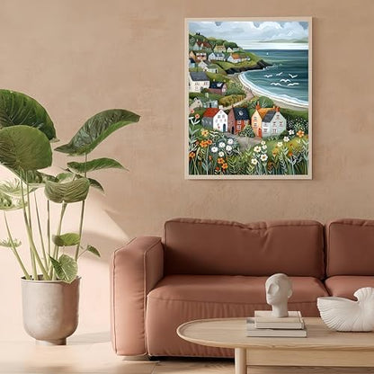 DOTSTART Paint by Numbers Kit for Adults Beginner,Peaceful Island by The Sea Adult Paint by Number Kits on Canvas,Painting by Numbers Easy Oil Painting,for Home Wall Decor15.7X19.7 Inch - Image 4