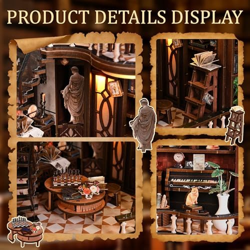 CRIOLPO Book Nook Kits for Adults DIY Miniature House Kit with LED Lights - Image 3