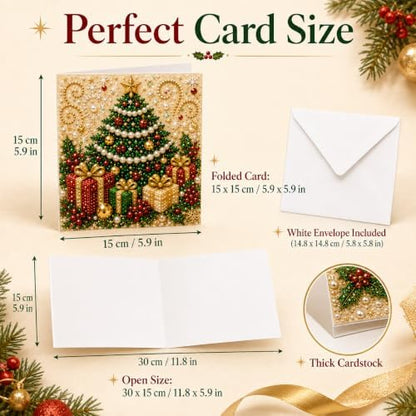 6Pcs Christmas Box DIY Pearl Diamond Art Greeting Cards Kits - Image 4