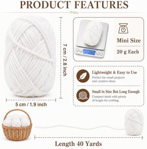 MAQIHAN Acrylic Yarn for Crocheting - Soft Knitting Yarn for Crafts, 15x20g - Image 7