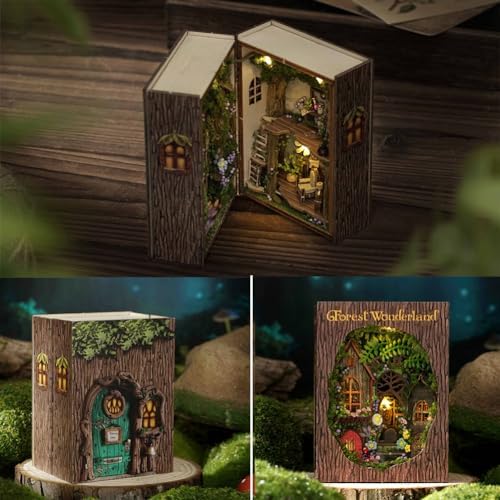 Mini 3D Wooden Doll House Craft Model with LED,DIY Miniature and Furniture Dollhouse Kit,Creative Room Idea for Valentine's Day Birthday Gift (Forest Wonderland) - Image 3
