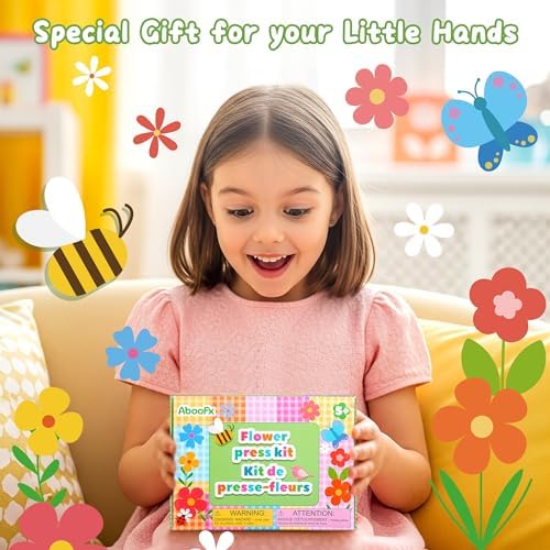 Aboofx Creativity Pressed Flower Art Kit for Kids, Small Flower Press Kit for Craft Pressed Flowers & Plant Pressing, Recycle Botanical Class Project Craft Kit, Nature Gift for Girls & Boys Ages 5+ - Image 3