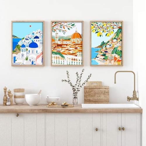 cupmod 6 Packs Paint by Number for Adults,Scenery-Cityscape DIY Acrylic Oil Painting Paint by Numbers Kits on Canvas,Adults Paint by Numbers Kits Drawing Paintwork for Home Decor - Image 5