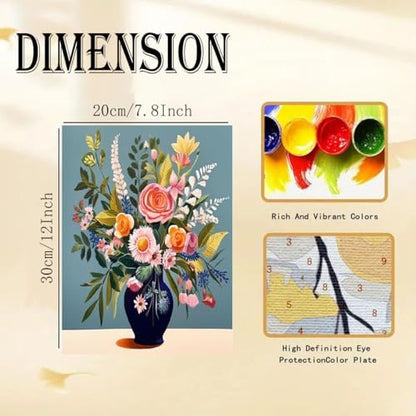 2 Pack Easy Flowers Paint by Numbers Kit for Adults Beginner with Framed - Image 4