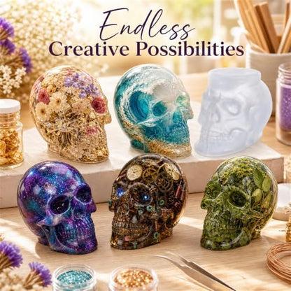 3pcs 3D Skull Resin Molds,Skull Molds for Epoxy Resin Casting- Candle Wax - Image 5