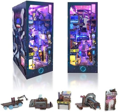 DIY Book Nook Cyberpunk Dollhouse Kit 3D Wooden Puzzle for Adults by STRUCWOOD