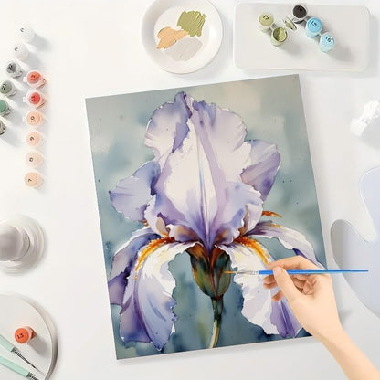 TAOPAOLAB Floral Paint by Numbers Kit for Adults - DIY Purple Iris Flower Painting on Canvas 16×20 Inches, Acrylic Paint Set, Suitable for Beginners, Art for Home Decoration or Gifts - Image 3