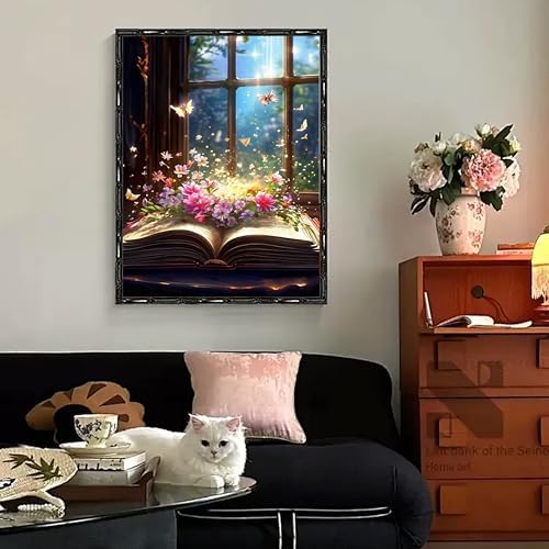 Yunruily Butterfly Book Paint by Number Adult-Butterfly Canvas Paint by Numbers for Adults,Flowers Paint by Number Kits on Canvas for Gifts Home Wall Decor(16x20inch) - Image 3