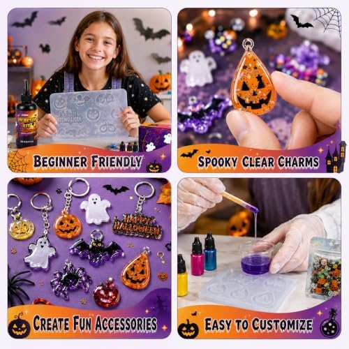 ESAM Group Halloween UV Resin Jewelry Kit for Kids, Teens & Beginners - Image 5