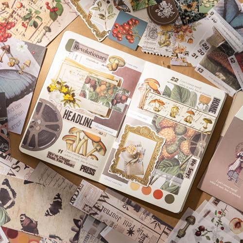 YagCu Scrapbook Kit for Beginners, Aesthetic Junk Journal Supplies, Scrapbooking and Journaling Materials, Bullet Journals Stationery, Planner DIY Arts Craft Paper, Women Adults - Image 2