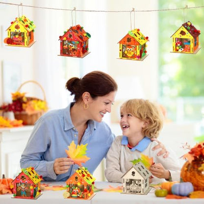 Thanksgiving Fall Crafts Wooden House for Adults, Painting Arts Kit Decor - Image 6