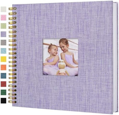 12"x12" Scrapbook Photo Album Linen Cover 40 Sheets 80 Pages White Paper by Hiwhy