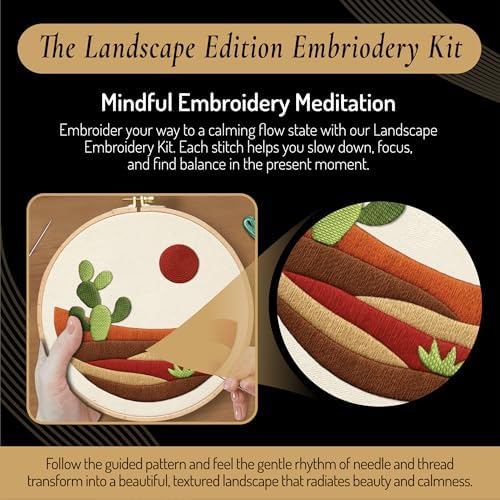 Unwynd Embroidery Kit Landscape for Adults and Beginners,Cross Stitch Craft - Image 5