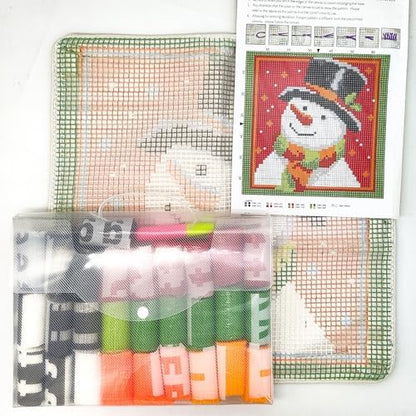 Howie's Latch Hook Kit, DIY Christmas Pillow Crochet Yarn Kits for Adults, Color Preprinted Pattern Embroidery Sofa Cushion Cover (Christmas-Snowman, 16.93 x 16.93 inch) - Image 3