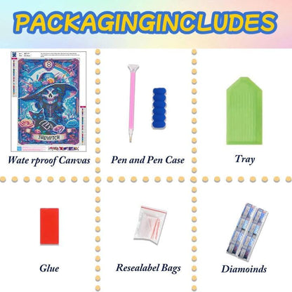 Lophomie Diamond Art Kits for Adults, 5D Skull Witch Diamond Painting Kits - Image 6