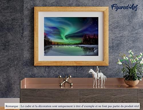 Figured'Art Paint by Numbers Kit for Adults Aurora Borealis and Lake 16"x20" - Craft Art Painting DIY Kit Rolled Canvas Without Frame - Image 4