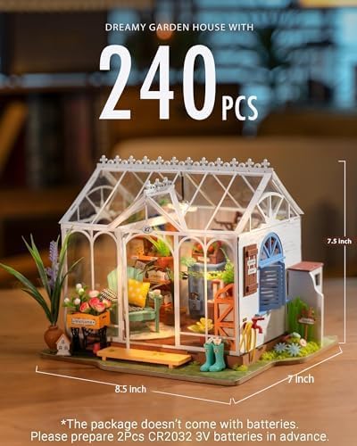 Rolife DIY Miniature House Kit for Adults, Easy Assemble Mini Greenhouse Dollhouse Building Model Sets, Tiny Wooden Garden House Hobby Crafts as Unique Gift Ideas or Home Decor - Image 2