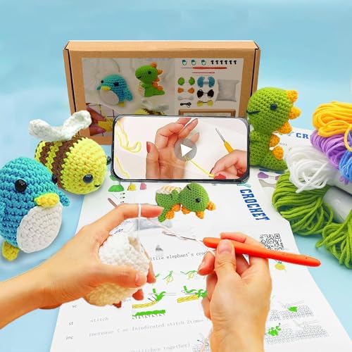 Kaaper Crochet Kit for Beginners for Adults, Learn to Dinosaur Crochet Kit - Image 3