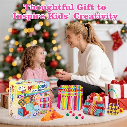 432 Pcs Weaving Loom Kit for Kids,DIY Arts & Crafts Kit with 12 Color Loops - Image 7