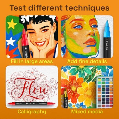 ARTISTRO 12 Dual-Tip Acrylic Paint Marker Pens for Drawing - Image 5