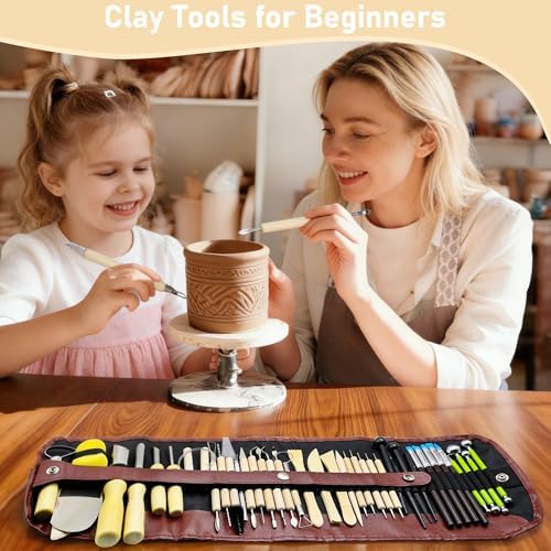 42 Pcs Pottery Tools Kit | Clay Sculpting Tools | Pottery Enthusiast Gifts - Image 3