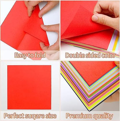 IOOLEEM Origami Paper, 200 Sheets, Green Origami Paper, 6 Inch Square, Double Sided Colored Paper for Crafts DIY Party & Decoration - Image 4