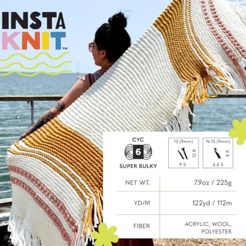 Lion Brand Yarn InstaKnit Beginner Yarn for Knitting, Goody Blue Shoes, 1 Pack - Image 3