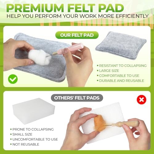 MOREJMTT Needle Felting Kit, 5 PCS Animal Needle Felting Beginner Kits, Wool Felt Needle Felting Tools Foam Pad, Craft Party Supplies for Beginners Adult(Forest Animals) - Image 5