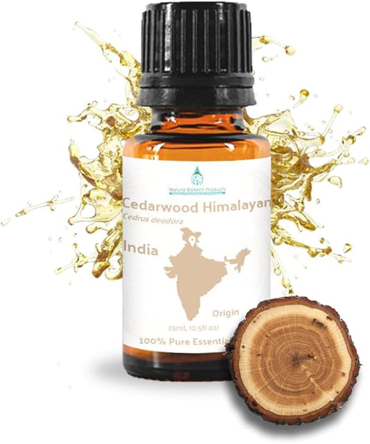 Nature Packaged Cedarwood Himalayan Essential Oil - 100% Pure Steam Distilled Natural Cedarwood Himalayan Oil (Aceite de Cedro) from Natural Biotech NBT India for Aromatherapy & DIY Projects - 15ml