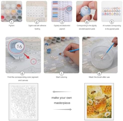 Bozfoxa Paint by Numbers Kit for Adults Beginner Honey Bee Garden - Image 3