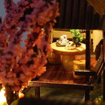 MAGQOO DIY Miniature Dollhouse Kit DIY Miniature House Kit Tiny Mini House Kits with Furniture 1:24 Scale 3D Puzzles(Mini Cherry Garden) - Image 4