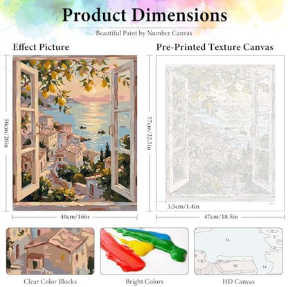 Lemon Tree Paint by Numbers Kit for Adults Without Frame 16x20 IN - Image 3