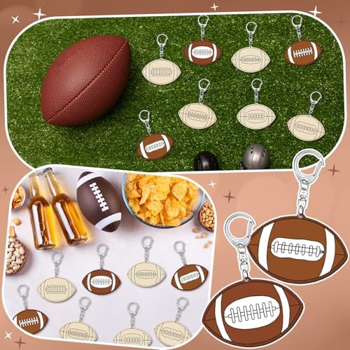 RattanView 24 Pcs Football Craft Keychains DIY Keychain, 12 Styles - Image 6