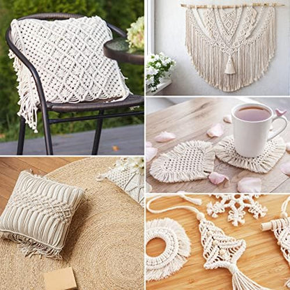 Hdviai Macrame Supplies - 3mm x 109Yards Macrame Cord for Adults Beginners Kit, with Accessories Like 110Pcs Beads and 40Pcs Wooden Rings for Plant Hanger - Image 4