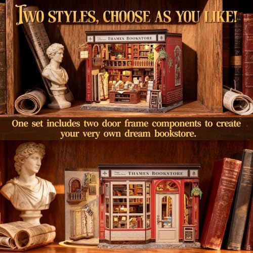 CUTEBEE Book Nook Kit, British Bookstore DIY Miniature House Dollhouse Kit - Image 5