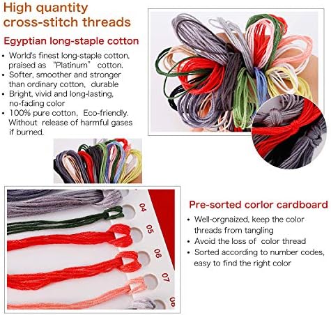 Stamped Cross Stitch Kits for Beginners Full Range of Crossstitching Kits Preprinted Pattern for Kids or Adults, Embroidery Needlepoint Starter Kits 14CT 2 Strands-Butterflies Rose,10.2''x11.8'' - Image 6