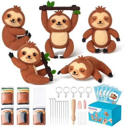 WATINC Needle Felting Starter Kit - Cute Doll Wool Felt Needle Felting Tools Foam Pad, DIY Home Decoration Needle Felting Craft Party Supplies for Beginners by WATINC