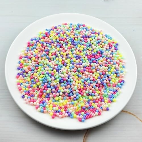 2000pcs Acrylic Round Beads for Crafts 4mm Resin Candy Color Spacer Beads with Hole for Jewelry Making Sewing Crafts Decoration Necklaces Bracelets Earrings Supplies(Light Mix Colors) - Image 2
