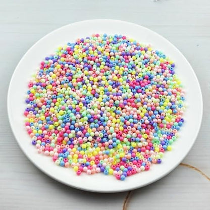 2000pcs Acrylic Round Beads for Crafts 4mm Resin Candy Color Spacer Beads with Hole for Jewelry Making Sewing Crafts Decoration Necklaces Bracelets Earrings Supplies(Light Mix Colors) - Image 2