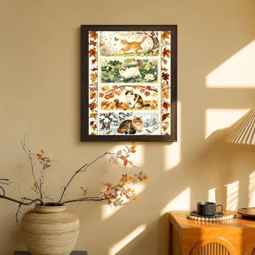Cat Animals Scenery Stamped Cross Stitch Kits for Beginner 12x16 Inch - Image 3