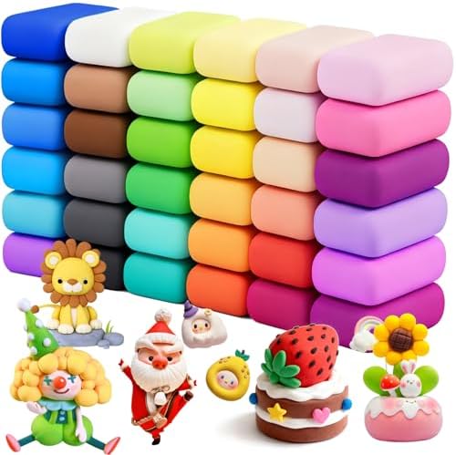 Air Dry Clay 36 Colors,Magic Clay Modeling Clay,DIY Molding Magic Clay by OJYUDD