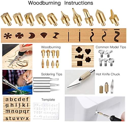 Preciva 31Pcs Wood Burning Kit, Professional Wood Burning Tool, 482°F~1382°F Adjustable Temperature Woodburning Pyrography Pen DIY Creative Tools for Embossing/Carving/Soldering - Image 4