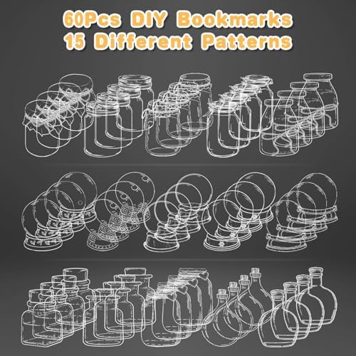 Transparent Dried Flower Bookmark Kit with Tweezers for DIY Crafts, 60pcs - Image 3
