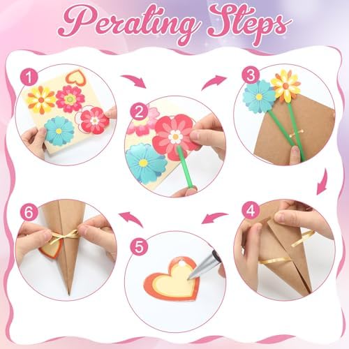 Motipuns 24 Set Graduation Flower Bouquet Craft Kit DIY Flower Paper Crafts Colorful Make Your Own Teachers Gifts for 2026 End of Year Last Day of School Gifts Handmade Project Home Activities - Image 4
